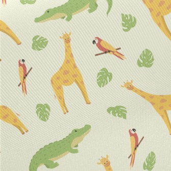 Unique Giraffe And Friends Midweight Cotton Poplin