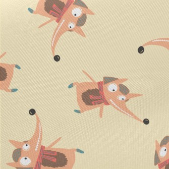 Cunning Orange Animal Midweight Cotton Poplin