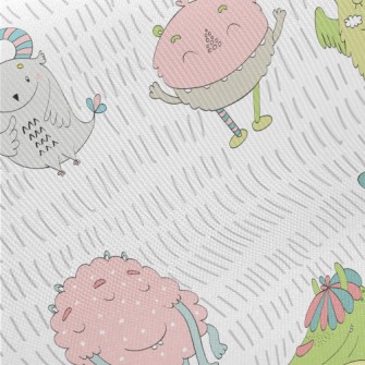 Happy Little Monster Midweight Cotton Poplin