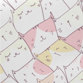 Full Of Cute And Docile Kitten Midweight Cotton Poplin