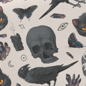 Witch&#39;s Minions Crow And B Midweight Cotton Poplin