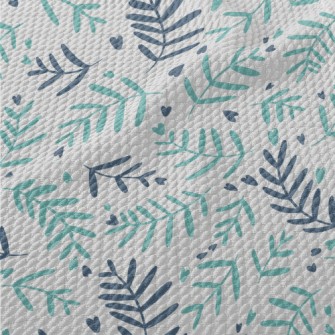 Leaf Pattern And Love Heart Birdseye Piqué