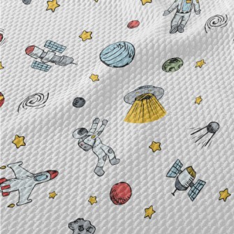 Planets And Satellites In The  Birdseye Piqué
