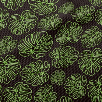 Green Line Monstera Birdseye Piqué