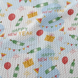 Happy New Year Balloons Gift C Birdseye Piqué