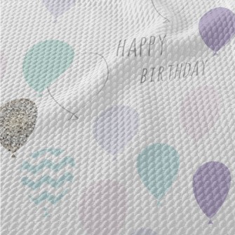 Birthday English With Balloons Birdseye Piqué
