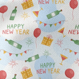 Happy New Year Balloons Gift C Waterproof Canvas