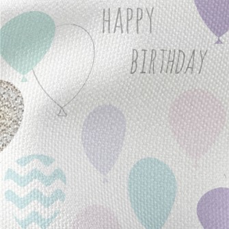 Birthday English With Balloons Waterproof Canvas