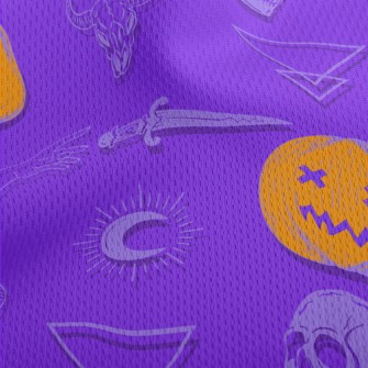 Fallen Pumpkin Skull Holy Swor Athletic Mesh Flat Back