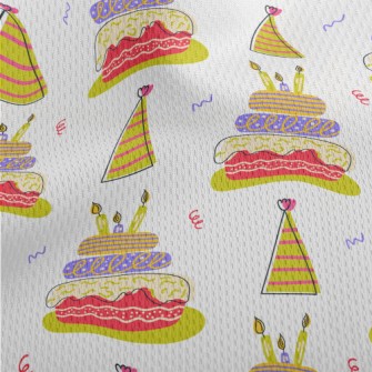American Style Birthday Cake Athletic Mesh Flat Back