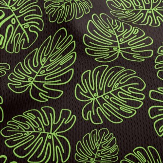 Green Line Monstera Athletic Mesh Flat Back