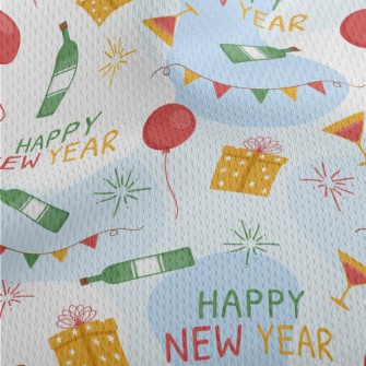 Happy New Year Balloons Gift C Athletic Mesh Flat Back