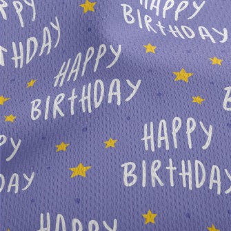 Happy Birthday Lettering With  Athletic Mesh Flat Back