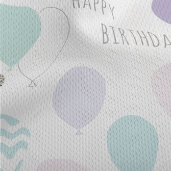 Birthday English With Balloons Athletic Mesh Flat Back
