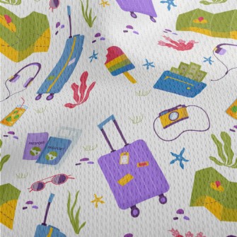 Travel Abroad Pattern Athletic Mesh Flat Back