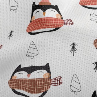 Graffiti Scarf Owl Athletic Mesh Flat Back