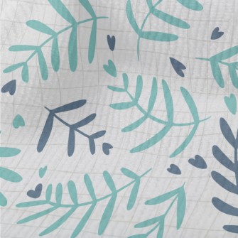 Leaf Pattern And Love Heart Terry