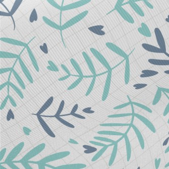 Leaf Pattern And Love Heart Twill