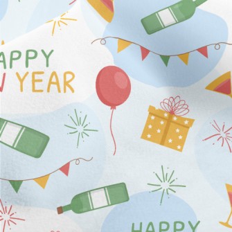 Happy New Year Balloons Gift C Micro Fleece