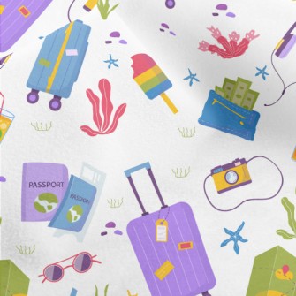 Travel Abroad Pattern Micro Fleece