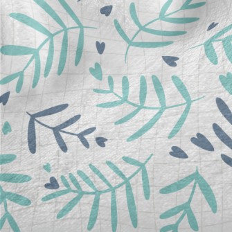 Leaf Pattern And Love Heart Minky
