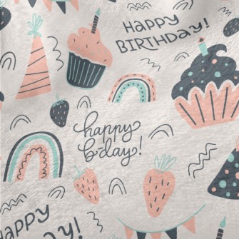 Birthday Cake Hat Rainbow Stra Minky
