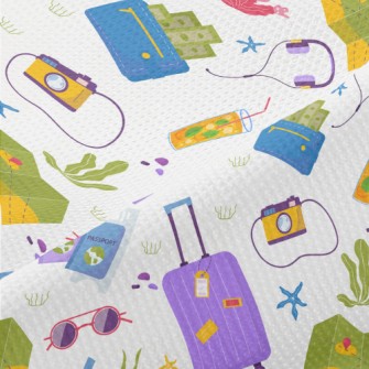 Travel Abroad Pattern Piqué