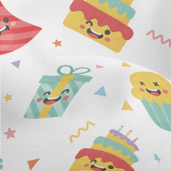 Cute Expression Birthday Cake  Lightweight Performance Linen