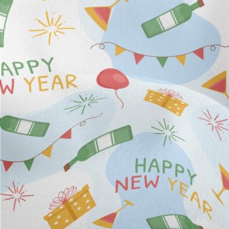 Happy New Year Balloons Gift C Lightweight Performance Linen