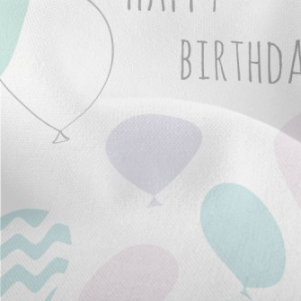 Birthday English With Balloons Lightweight Performance Linen