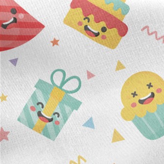 Cute Expression Birthday Cake  Jersey Backed Fleece