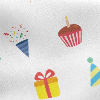 Birthday Cake Balloon Gift Pop Jersey Backed Fleece