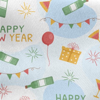 Happy New Year Balloons Gift C Jersey Backed Fleece