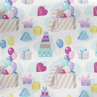 Birthday Gifts And Balloons Jersey Backed Fleece