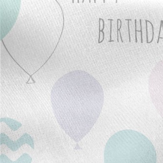 Birthday English With Balloons Jersey Backed Fleece