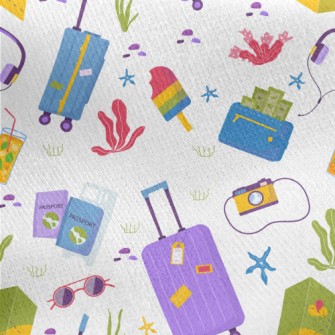 Travel Abroad Pattern Jersey Backed Fleece