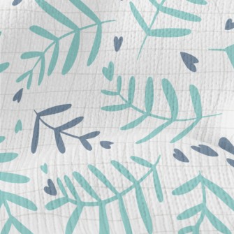 Leaf Pattern And Love Heart Stretch Jersey