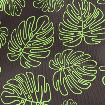 Green Line Monstera Stretch Jersey
