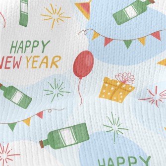 Happy New Year Balloons Gift C Stretch Jersey