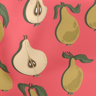 Halved And Whole Pears Lightweight Cotton Poplin