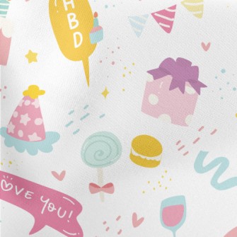 Birthday Party Cake Dessert Pa Lightweight Cotton Poplin