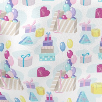 Birthday Gifts And Balloons Lightweight Cotton Poplin