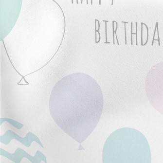 Birthday English With Balloons Lightweight Cotton Poplin