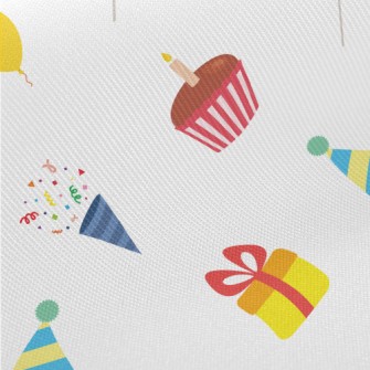 Birthday Cake Balloon Gift Pop Midweight Cotton Poplin