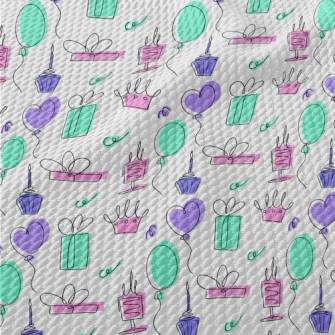 Simple Style Birthday Pattern Birdseye Piqué