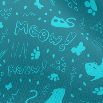 Various Cats And Geometric Pat Chiffon