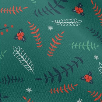 Various Leaves And Berry Snowf Chiffon