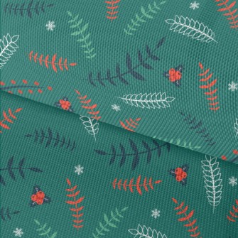 Various Leaves And Berry Snowf Waterproof Oxford