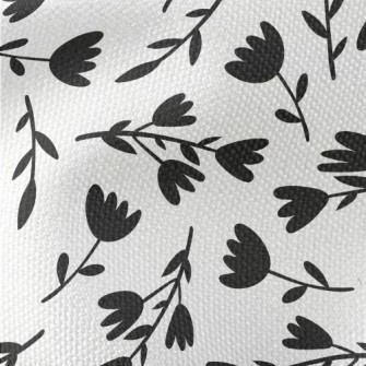 Black Silhouette Flowers Waterproof Canvas