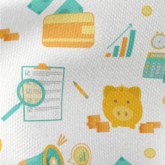Money Planning Analysis Patter Waterproof Canvas